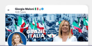 حرف عربي في حساب رئيسة وزراء ايطاليا على تويتر