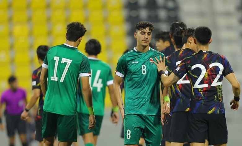 خسارة الأولمبي العراقي امام كوريا ج 1 0 بطولة الدوحة