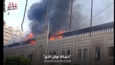 فيديو.. حريق مبني وزارة الأوقاف المصرية