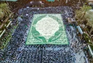 موكب بني عامر ينظم مسيرة الأربعين بايات قرانية بمشاركة 30 ألف زائر