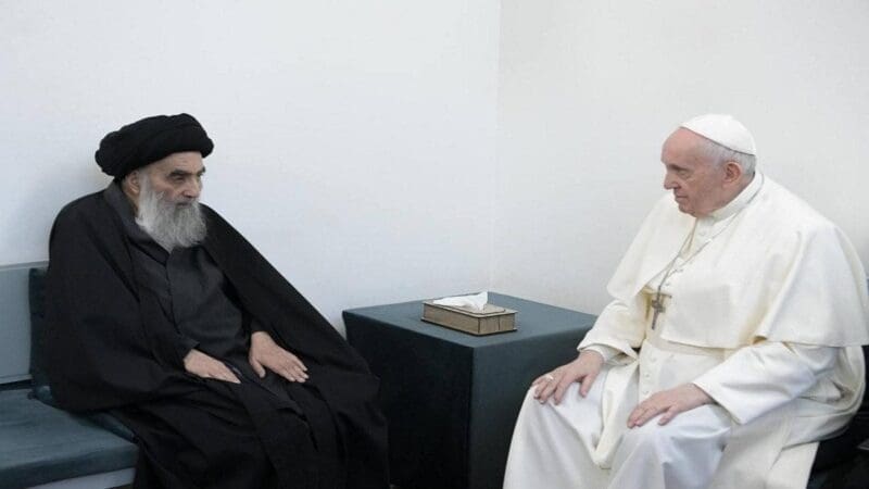 البابا مع السيد السيستاني