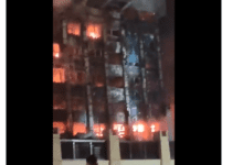 رجل يقفز من الدور السادس حريق مديرية امن الاسماعيلية