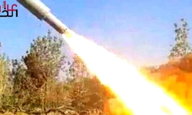 اطلاق صاروخ بركان حزب الله لاول مرة
