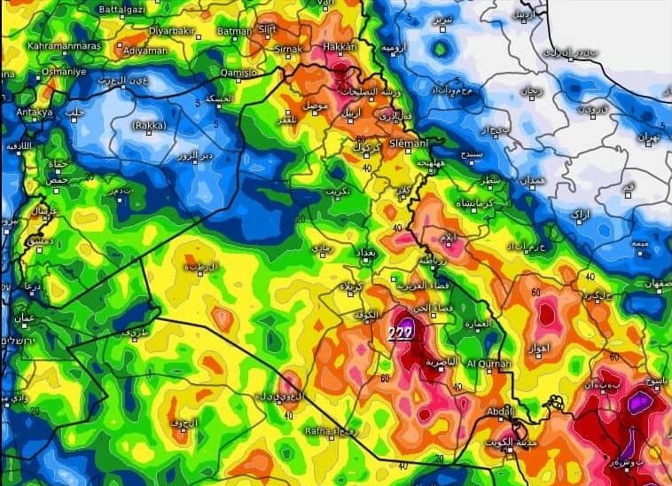 موجة امطار غزيرة وكتلة هوائية حارة تعرف على طقس العراق 
